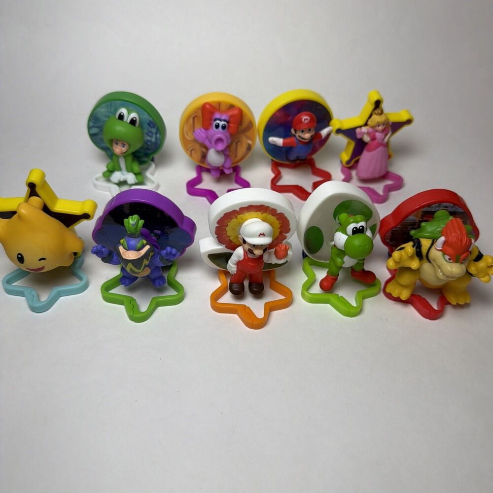 9 Pc 2026 McDONALD'S Super Mario Galaxy HAPPY MEAL TOYS, No Duplicate
